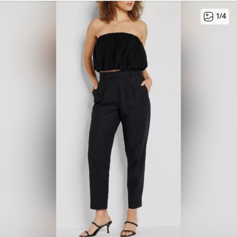Black Eyelet Tube Top